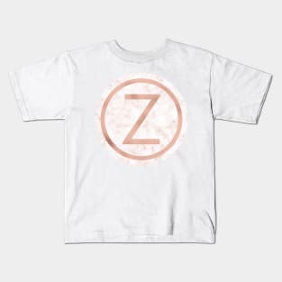 Rose Gold Marble Zeta Kids T-Shirt